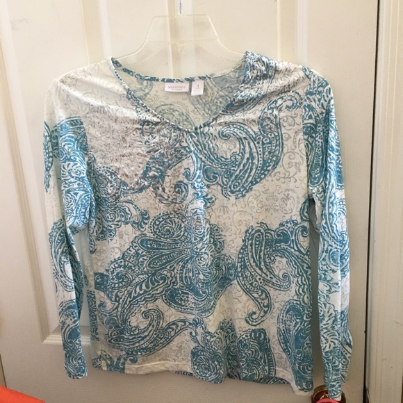 Ladies paisley print Chico’s top 1 medium 8 - Picture 1 of 4